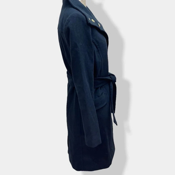 H&m‎ Black Belted Long Coat 4 - Picture 3 of 6